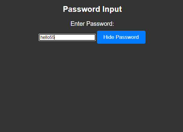 Password Input screenshot